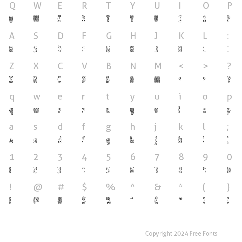 Character Map of Amalgamate O BRK Normal