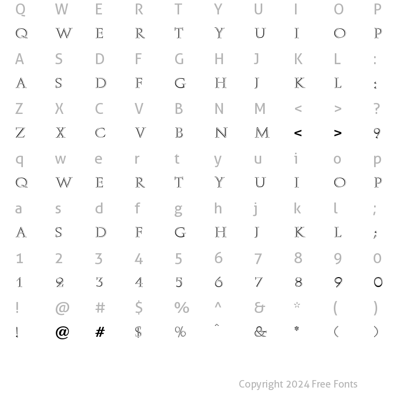 Character Map of AmammaInline Regular