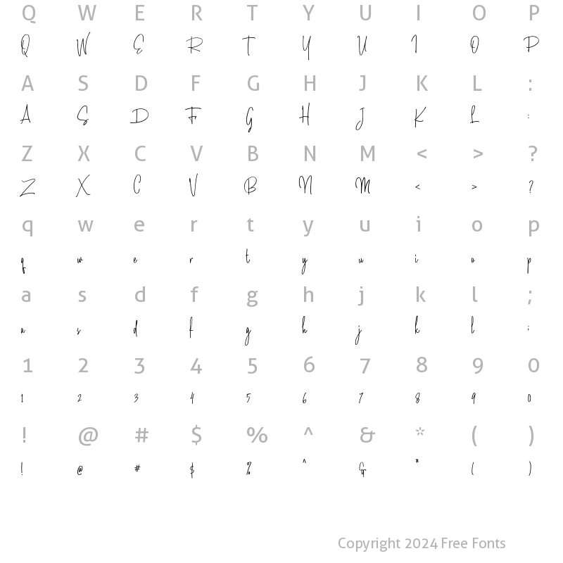 Character Map of Amanda Santiago Regular