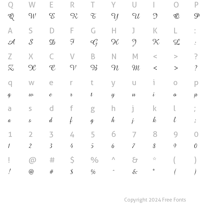 Character Map of Amapola Normal