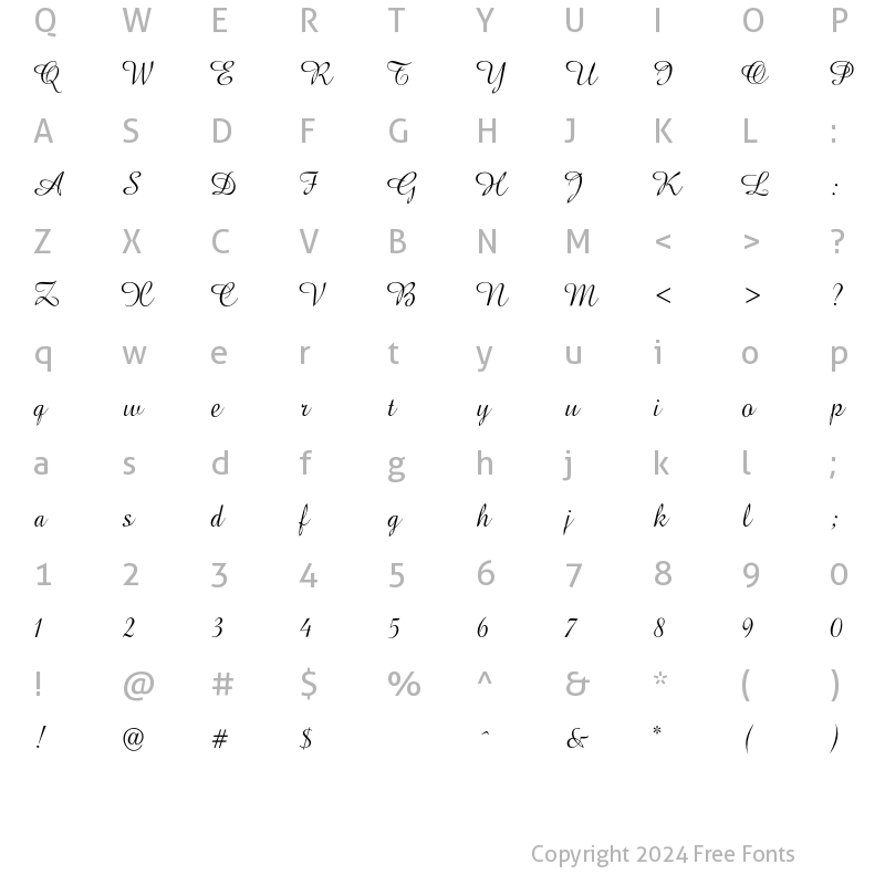 Character Map of Amapola Regular