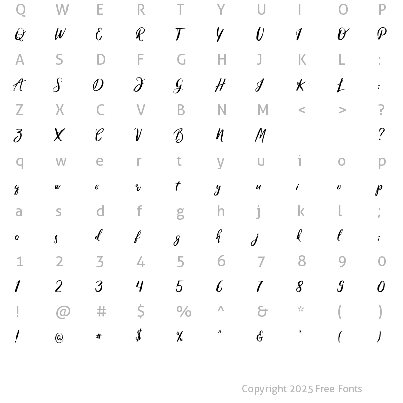 Character Map of Amaranth Alt