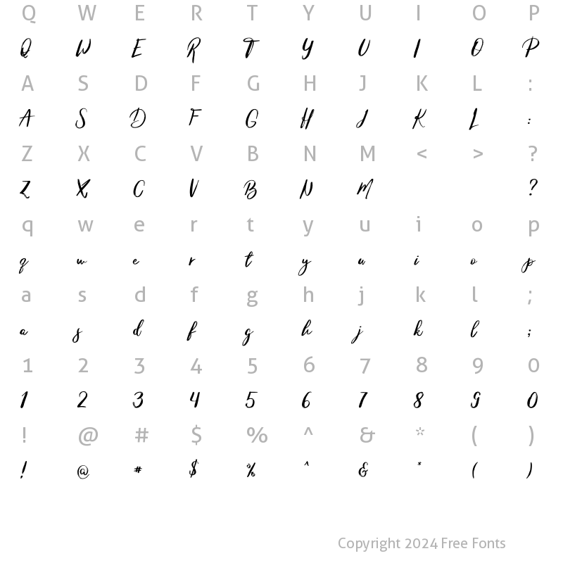 Character Map of Amaranth Regular