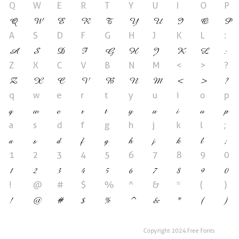 Character Map of Amaze D Italic