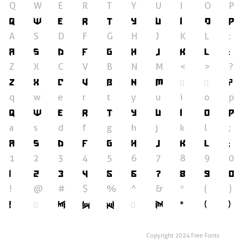 Character Map of AmazObitaemOstrovV.2 Regular