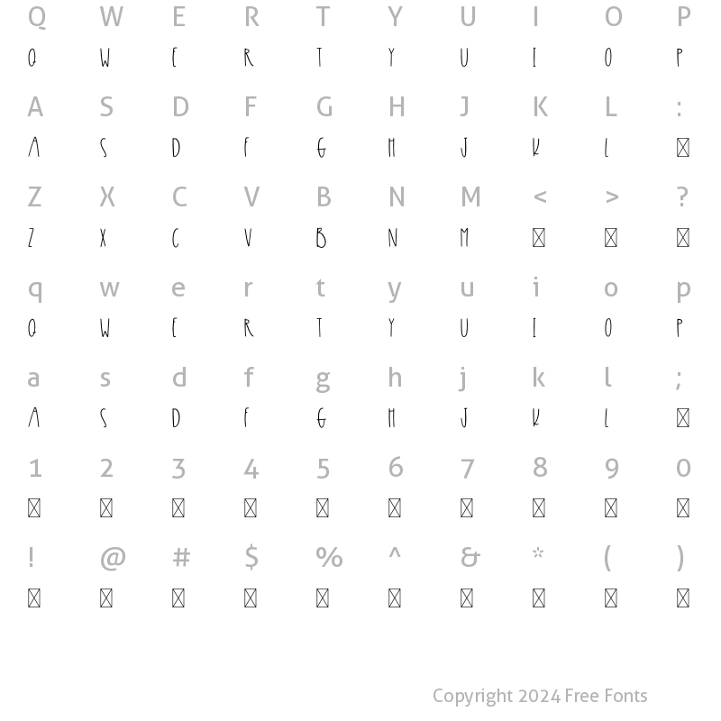 Character Map of Amberglow Print Regular