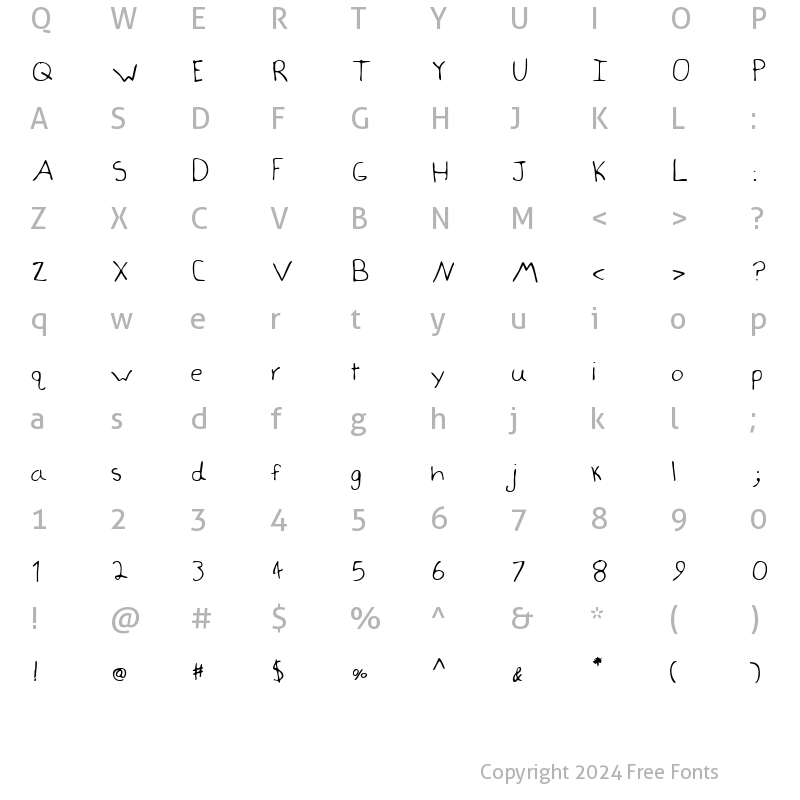 Character Map of AmbersHand Regular