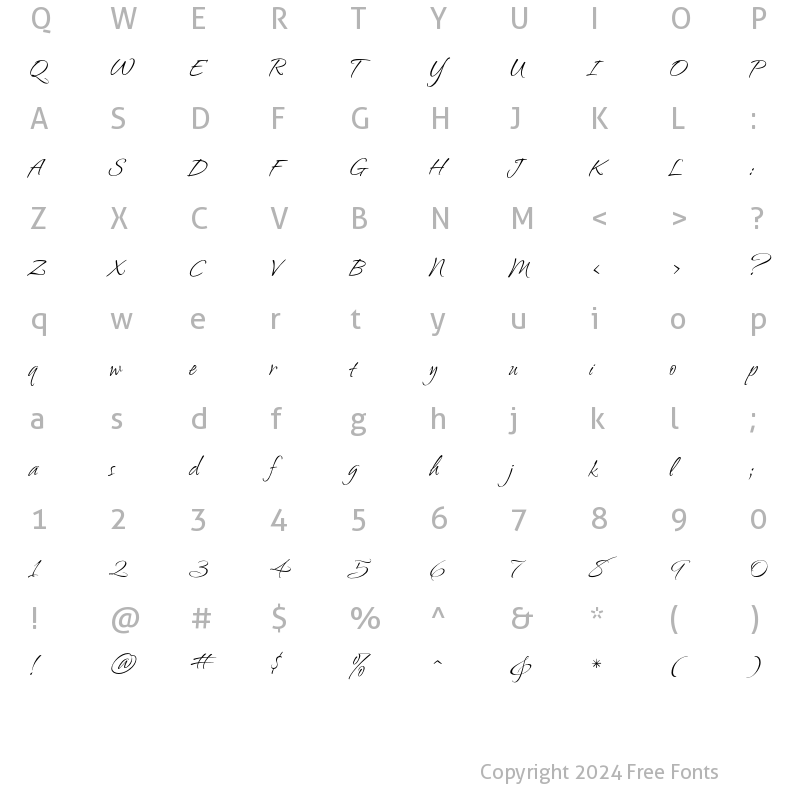 Character Map of Ambiance BT Regular