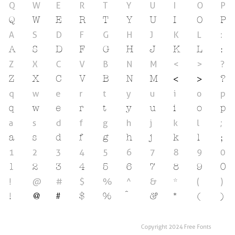 Character Map of AmbienteLightDB Normal