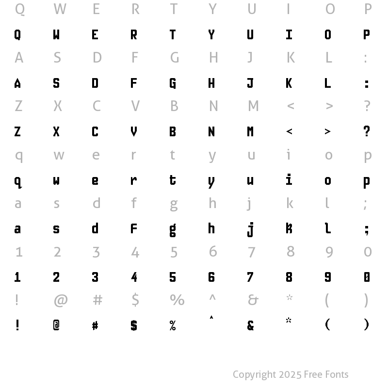 Character Map of Amblin Mono Extrabold