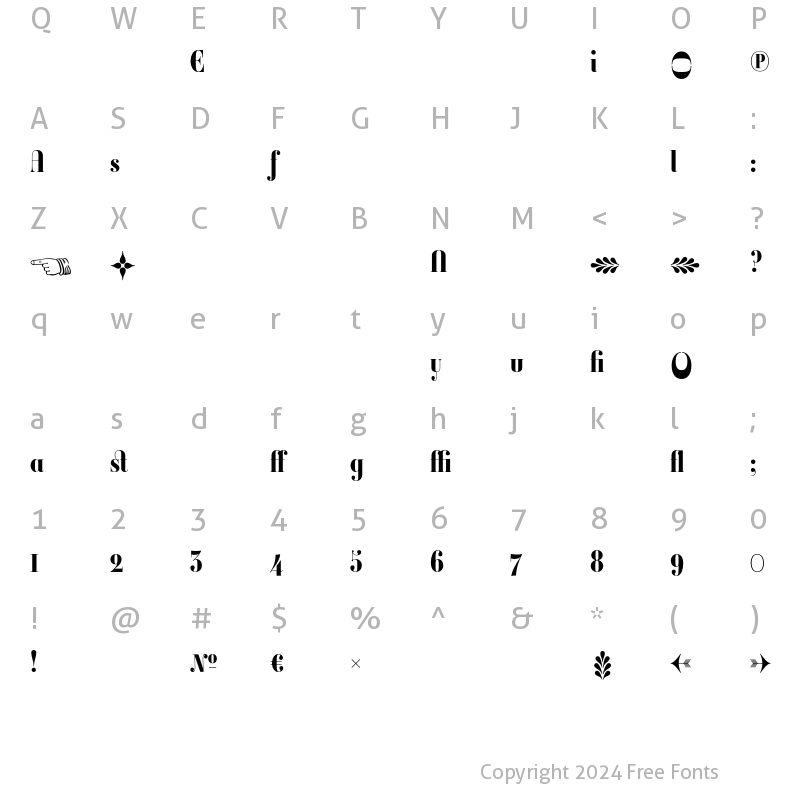 Character Map of Ambroise Firmin Alternates Bold