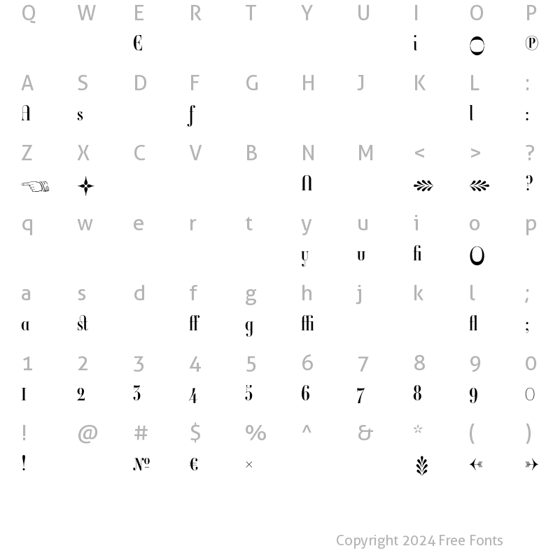 Character Map of Ambroise Firmin Alternates Regular