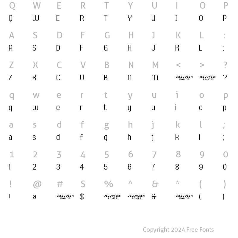 Character Map of Ambrosia Demo Regular