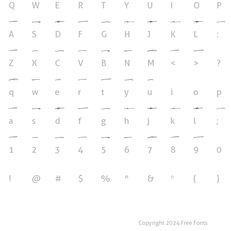 Character Map of Ambyttion Swash Regular