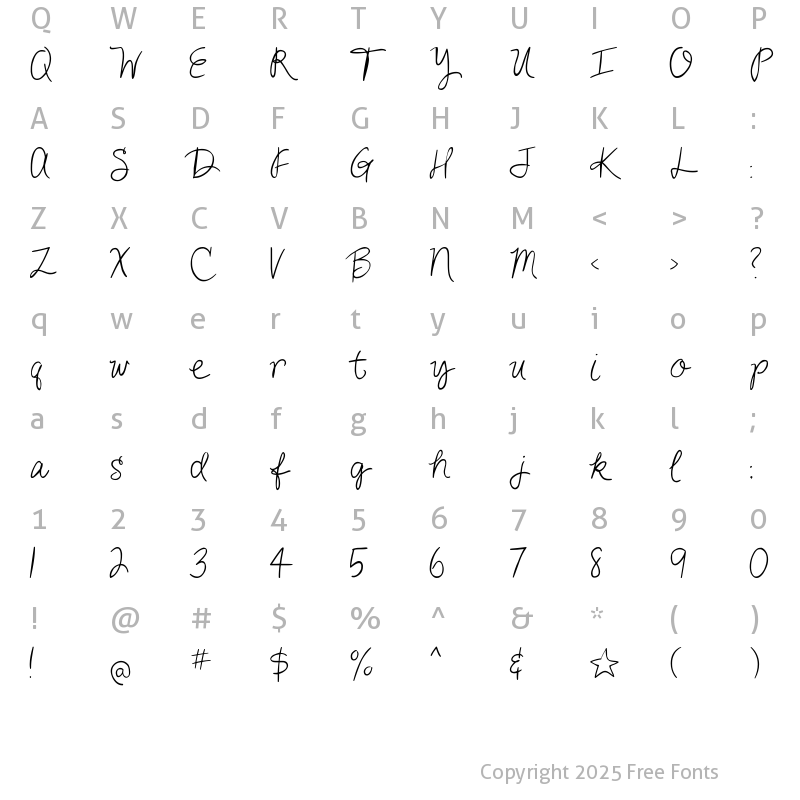 Character Map of AMC_Thoughtful Regular