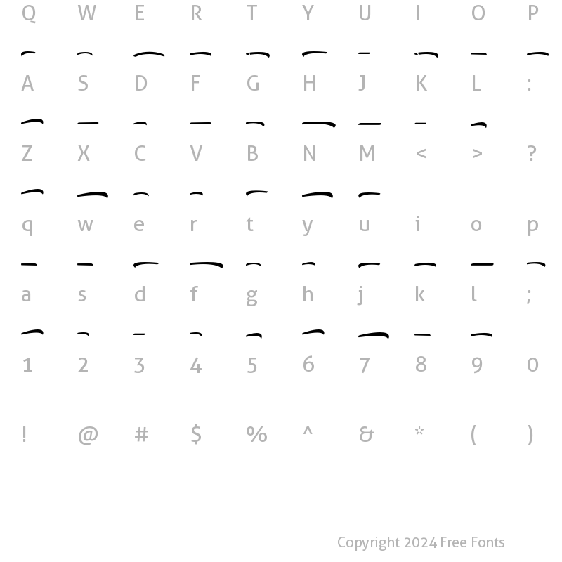 Character Map of Amchiela Swash Regular