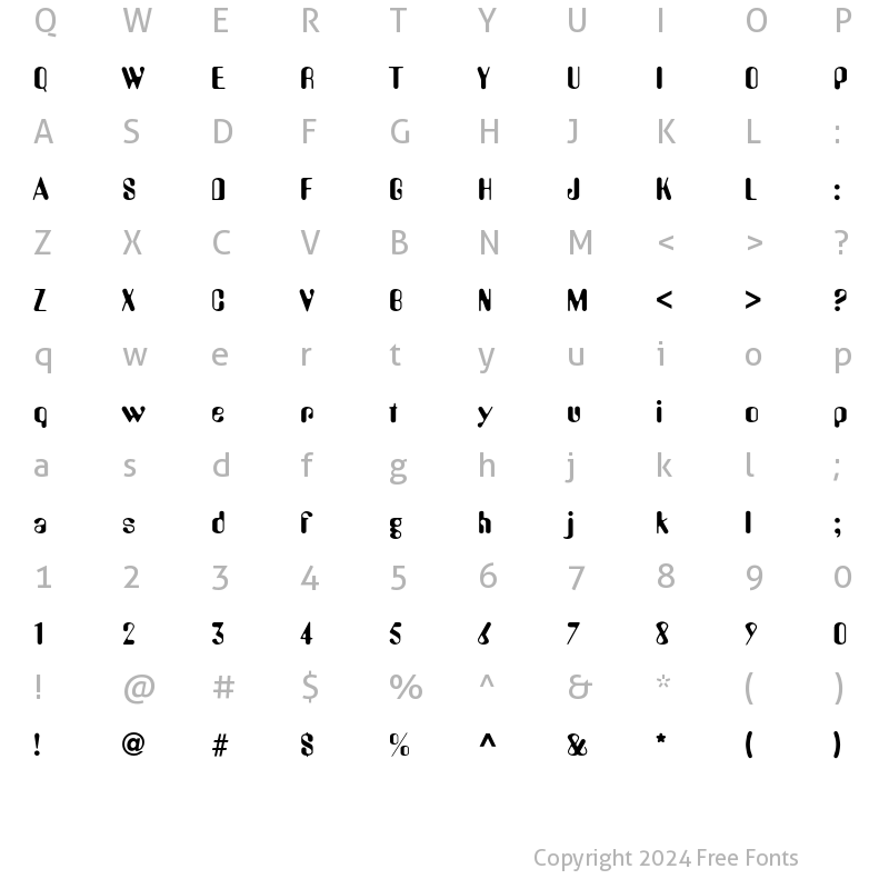 Character Map of Amelia Normal Regular