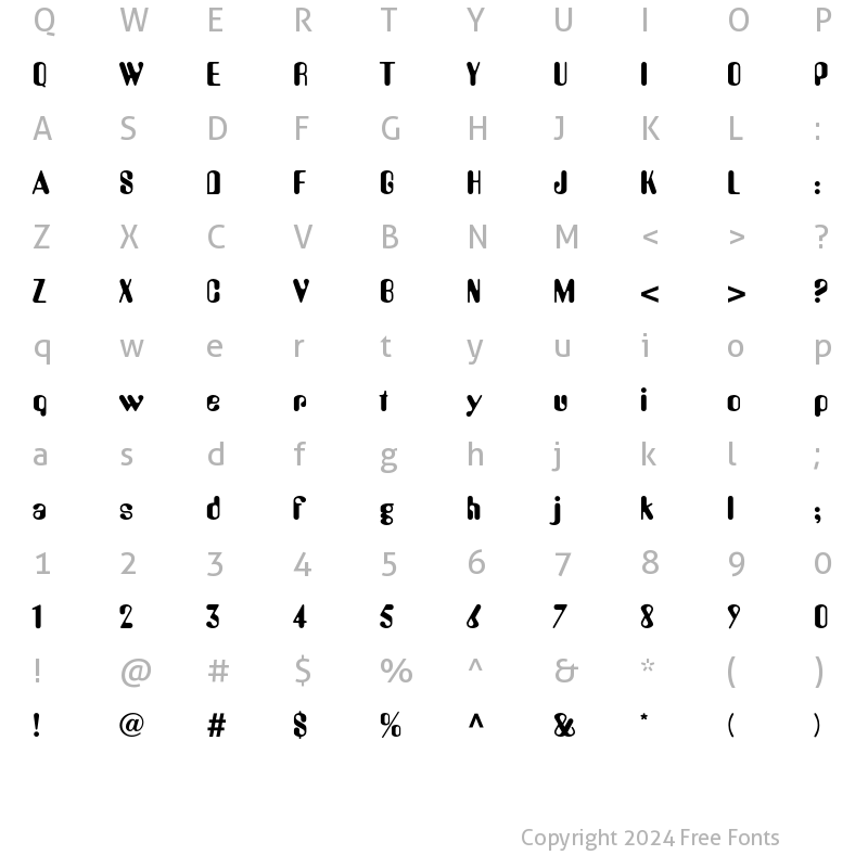 Character Map of AmeliaLL Regular