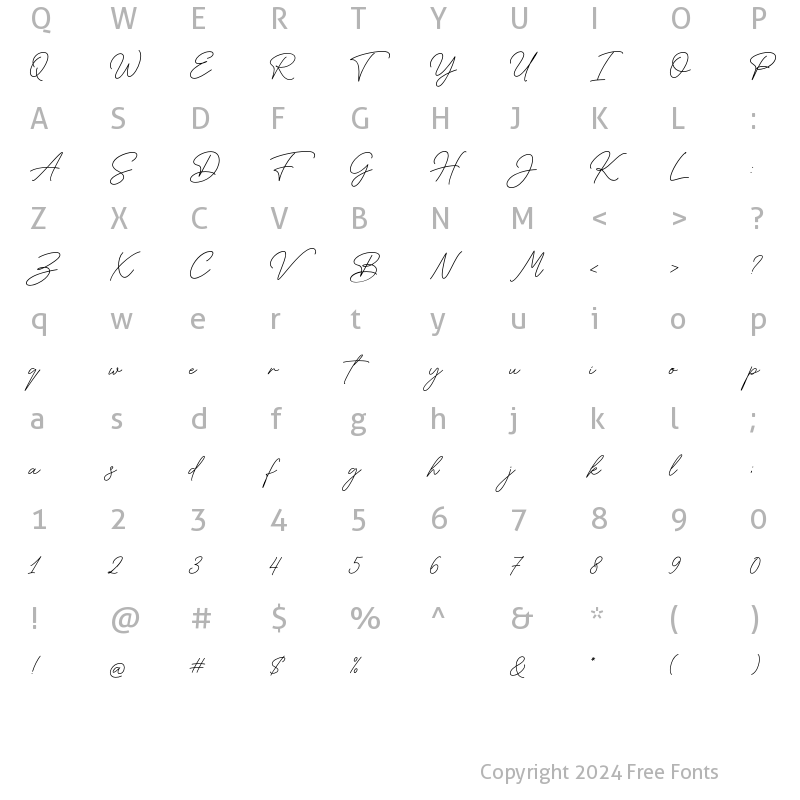 Character Map of American Favorite Script Bold