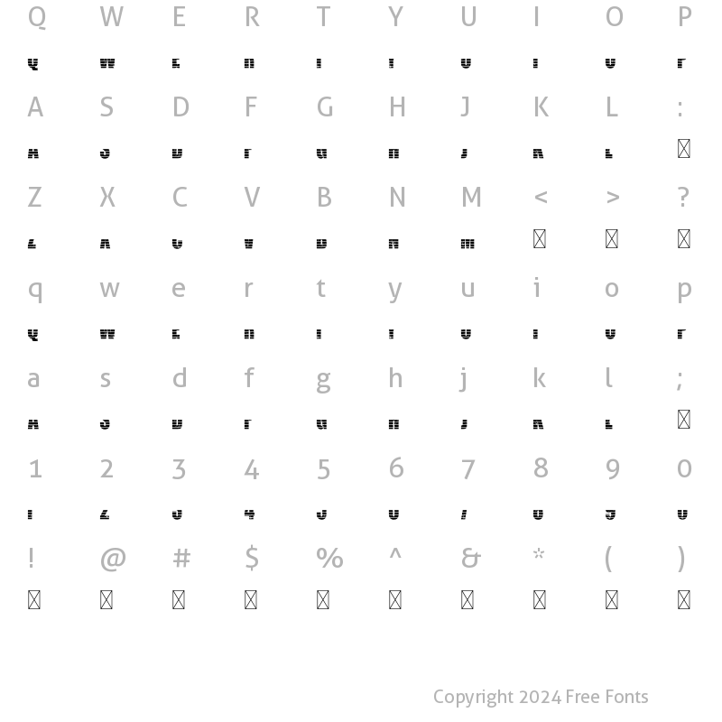 Character Map of AMERICAN GRUNGE LOW STRIPES