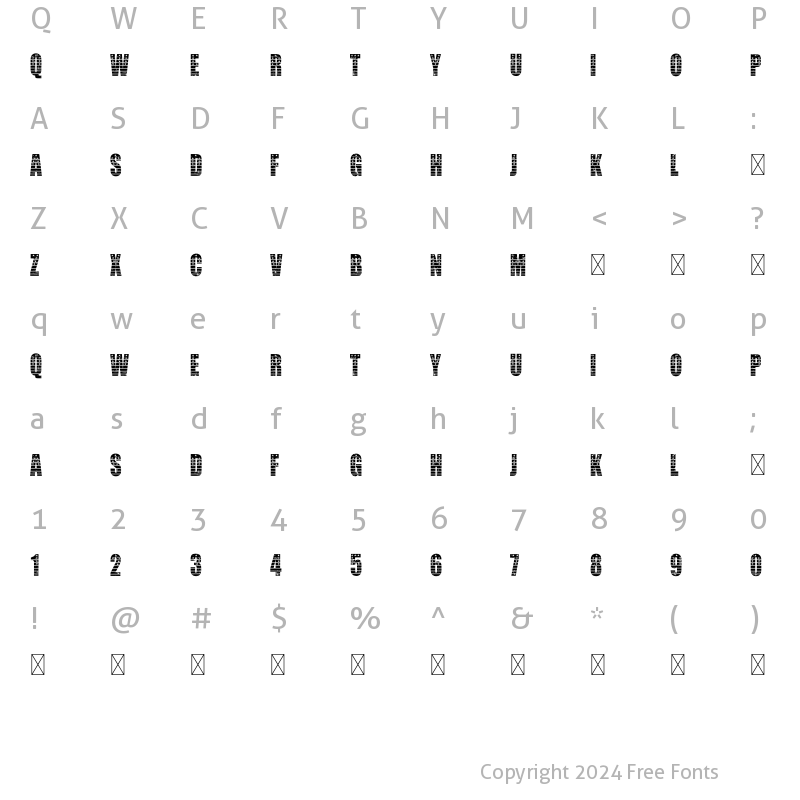 Character Map of AMERICAN GRUNGE Regular