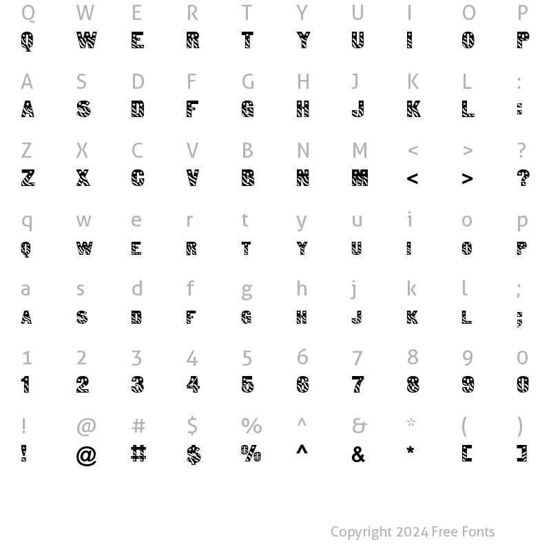 Character Map of American Patriot Normal