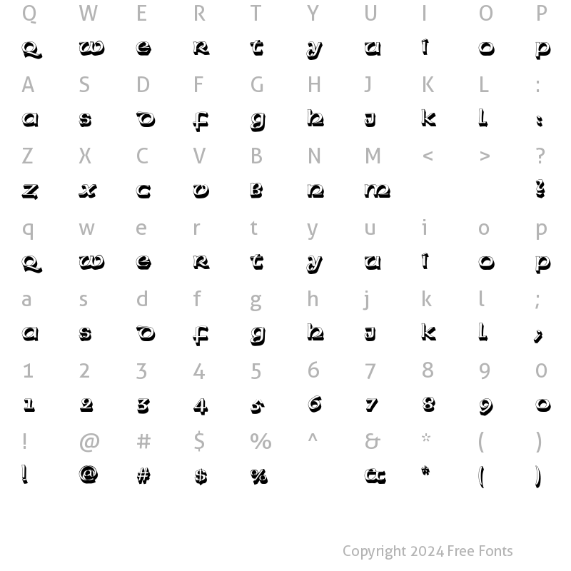 Character Map of American Uncial D Sh1 Regular