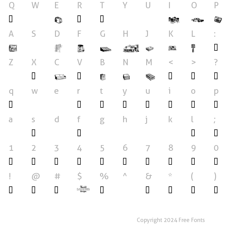 Character Map of AmericanCheese Regular