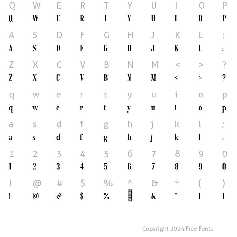 Character Map of AmericanOak-Serif ?