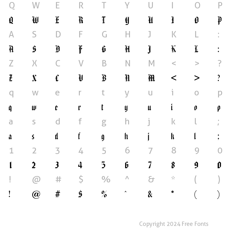 Character Map of AmericanTextOpti Regular