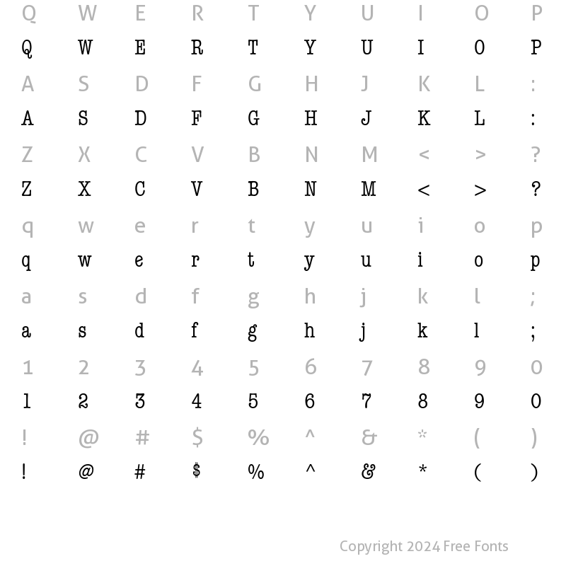 Character Map of AmericanTypewriter LT CnA Regular