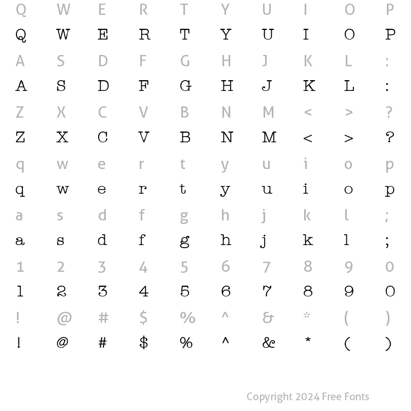 Character Map of AmerTypeLight Bold