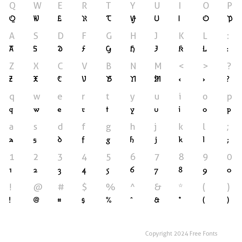 Character Map of AmherstFraktur LT Std Bold