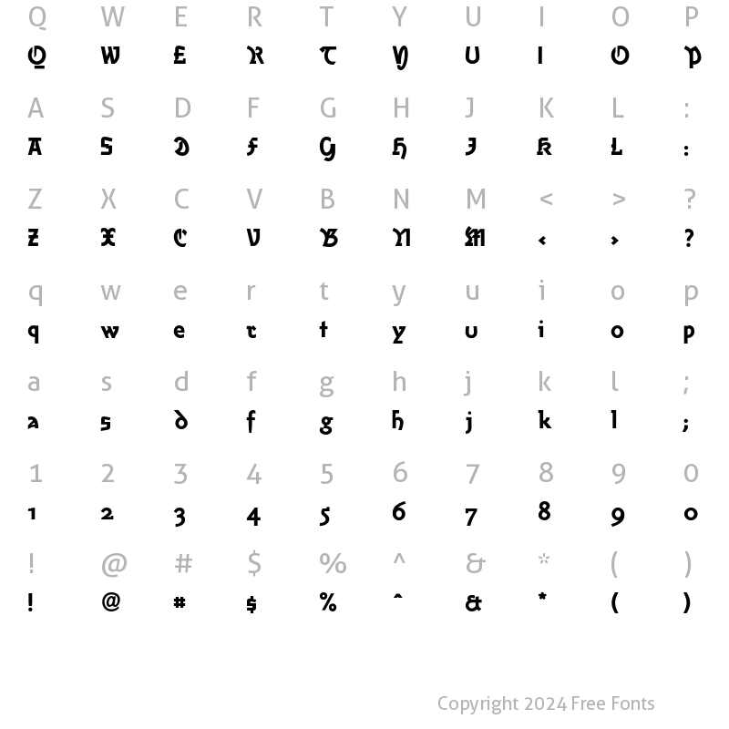 Character Map of AmherstFraktur LT Std Heavy