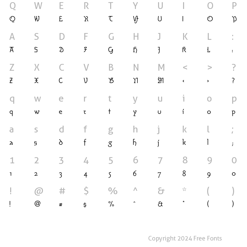 Character Map of AmherstFraktur LT Std Regular