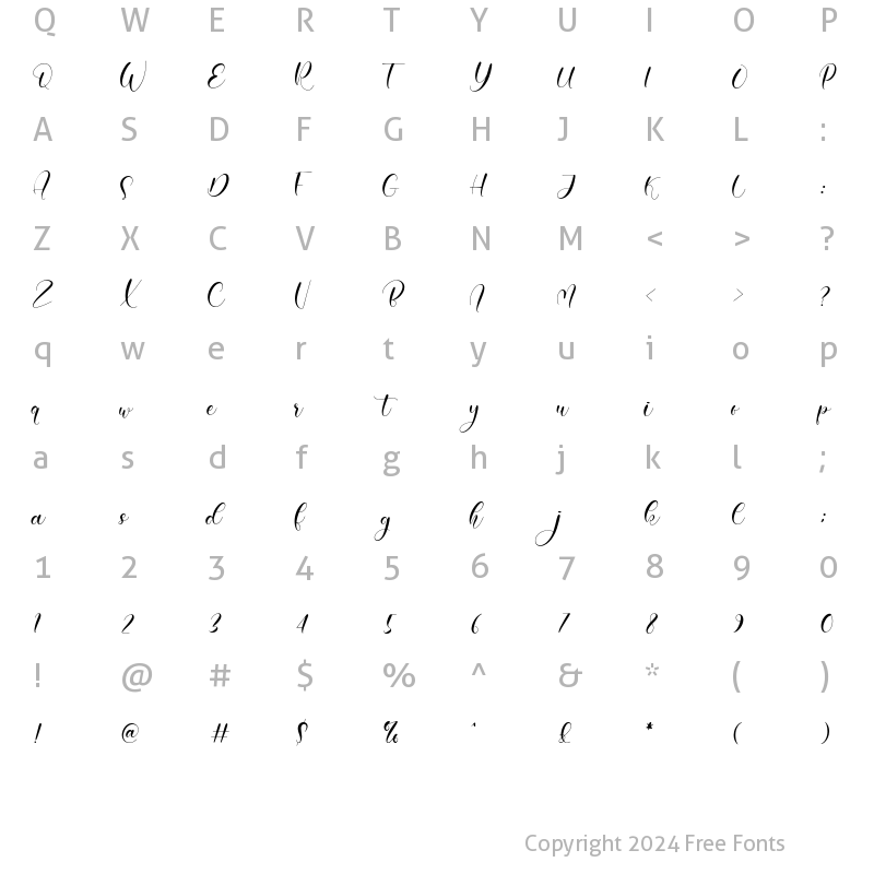 Character Map of Amiela Regular