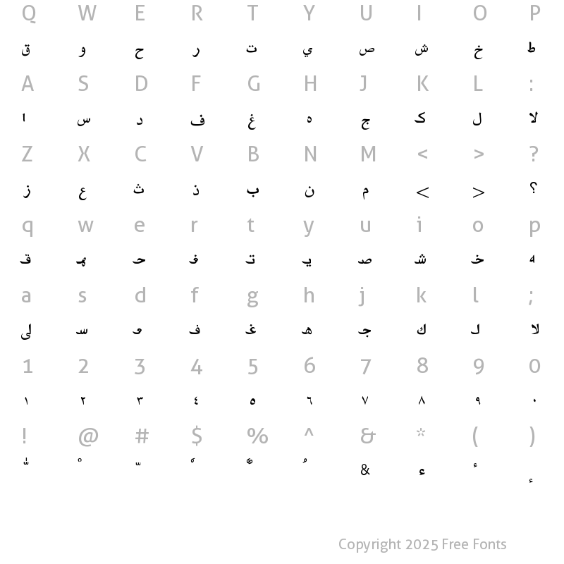 Character Map of Amien 01 Regular