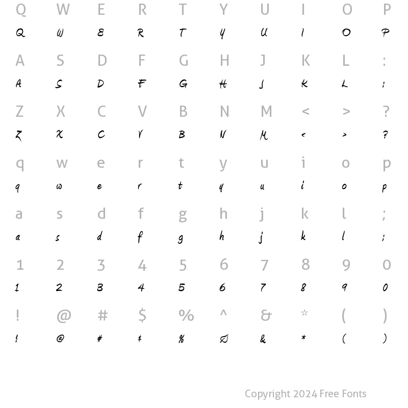 Character Map of Amienne Bold