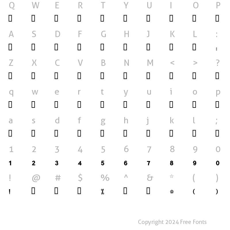 Character Map of Amine_mod Bold