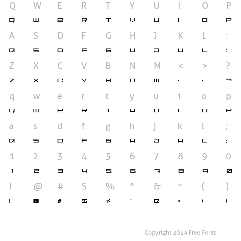 Character Map of AmmoMonkey[tt] Regular