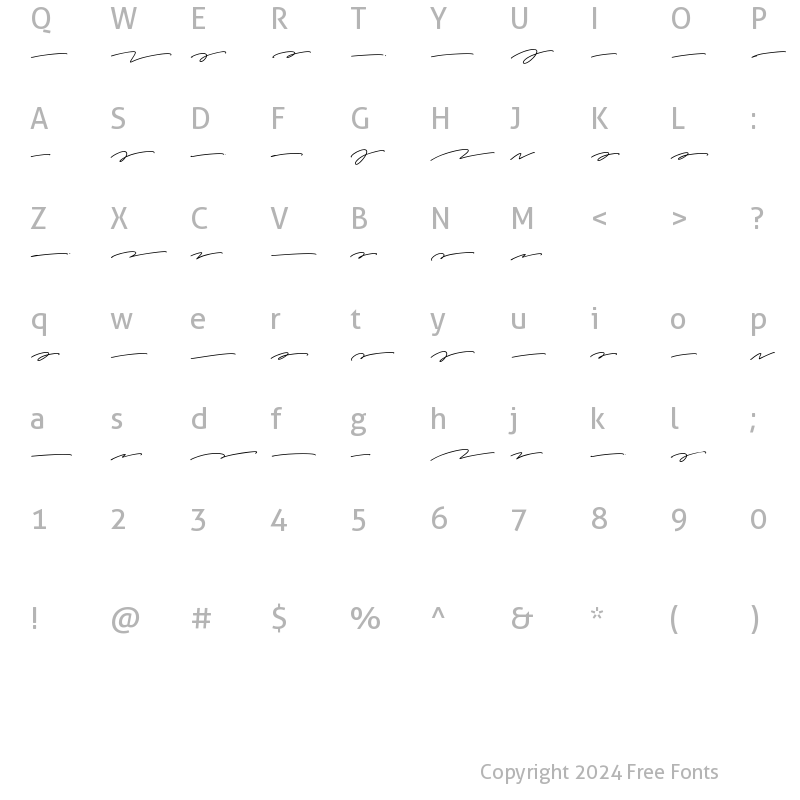 Character Map of Amodia Charlote Swash Swash