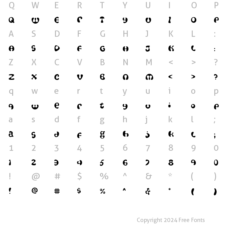 Character Map of Amoeba Light Regular