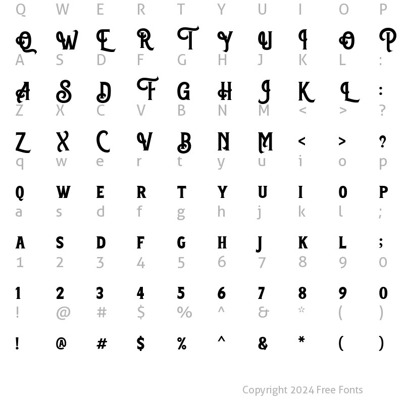 Character Map of Amontesa Regular