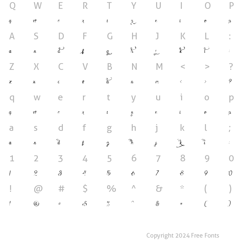 Character Map of Amora 2 Glypth Grunge Glypth Grunge