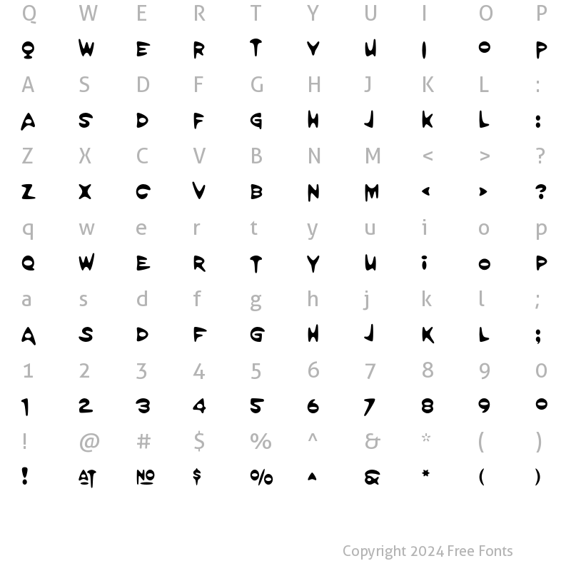 Character Map of Amorpheus Alternates Regular