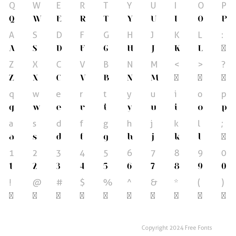 Character Map of Amotrio Regular