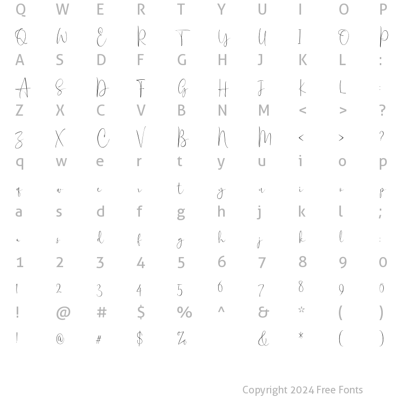 Character Map of Amounts Regular