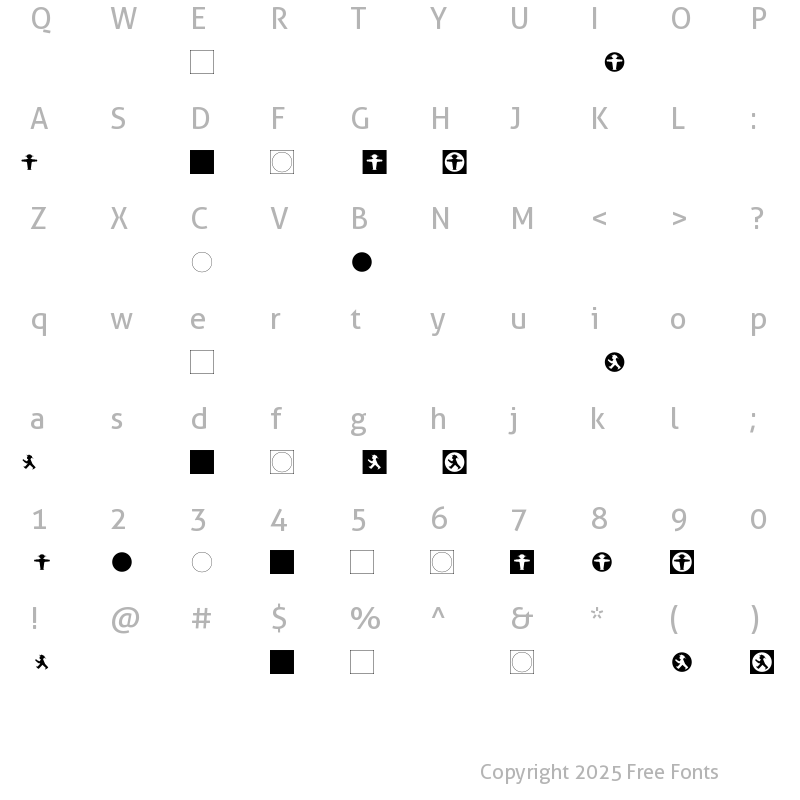 Character Map of Ampelmaennchen Regular