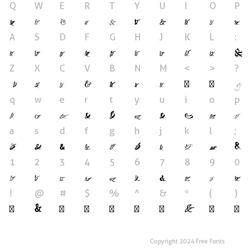 Character Map of Ampersanders Regular