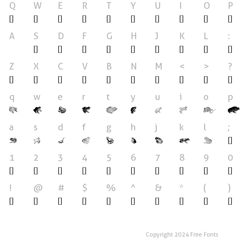 Character Map of AmphibiPrint Regular